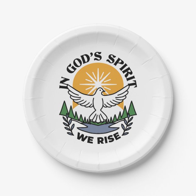 In God’s Spirit We Rise – Faith and Freedom Paper Plate (Front)