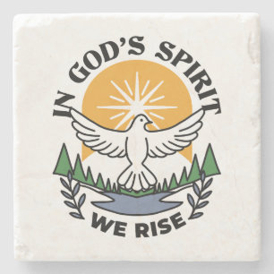 In God’s Spirit We Rise – Faith and Freedom Stone Coaster