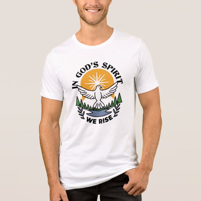 In God’s Spirit We Rise – Faith and Freedom Tri-Blend Shirt (Front)