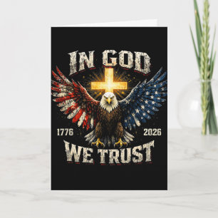 In God We Trust 250 Years Of Freedom Usa Eagle Cro Card
