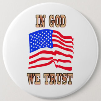 In God We Trust American Flag Button
