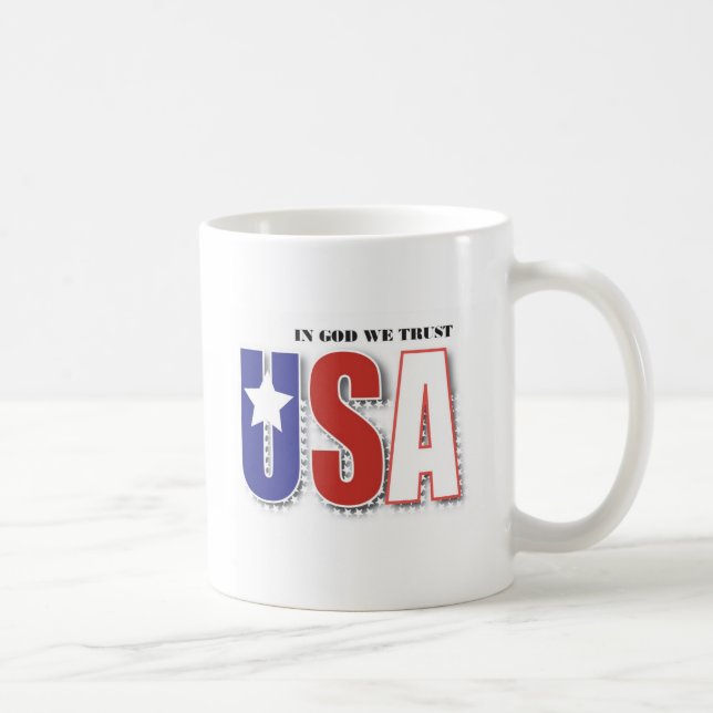 "In God We Trust" coffee mug with Psalms 34:8 (Right)