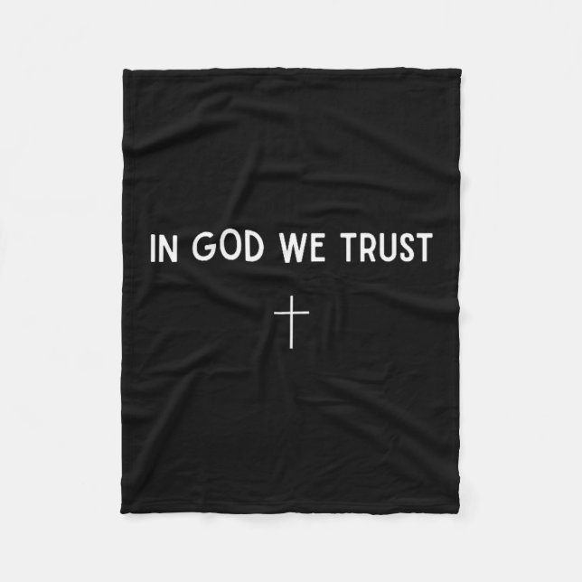 In God We Trust Cross Christian Faith Religious Sm Fleece Blanket (Front)