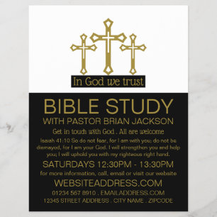 In God We Trust, Crucifix, Christian Bible Class Flyer