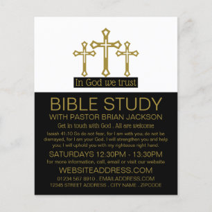 In God We Trust, Crucifix, Christian Bible Class Flyer