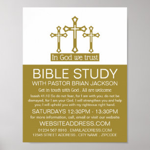 In God We Trust, Crucifix, Christian Bible Class Poster