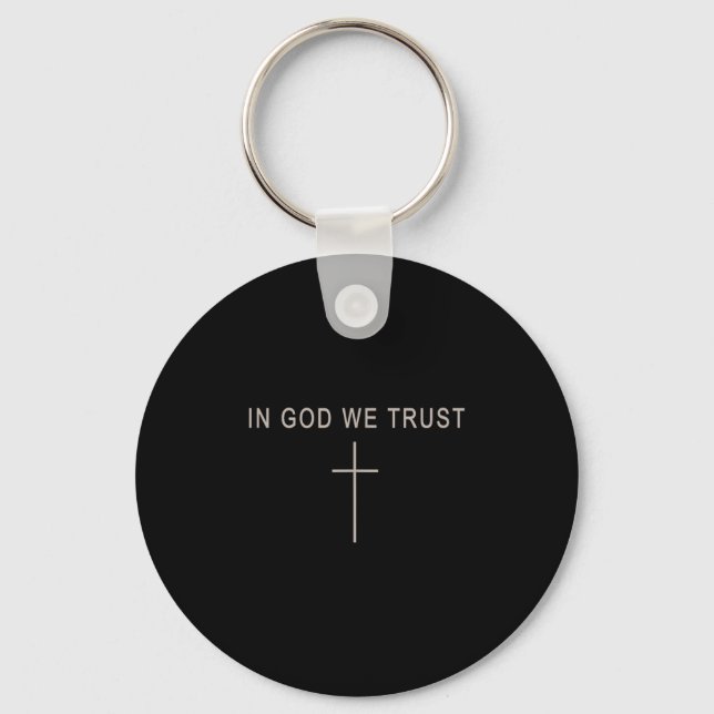 In God We Trust Cute Christian Minimalist Faith Te Keychain (Front)