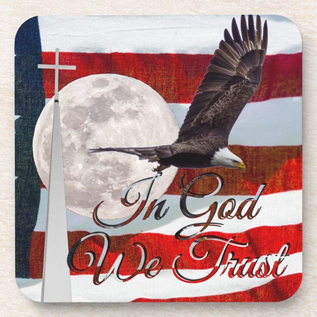 In God We Trust Hard Plastic Coasters set of 6 (Front)