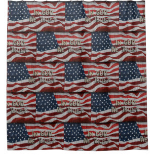 In God We Trust Rustic Barn Board American Flag