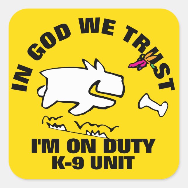 IN GOD WE TRUST SQUARE STICKER (Front)
