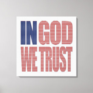 In God We Trust Stars and Stripes USA Christian Canvas Print