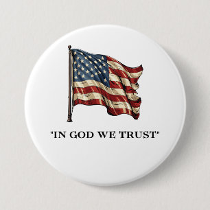 In God We Trust USA Patriotic 3 Inch Round Button