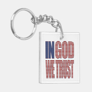 In God We Trust with Custom Back Text Christian Keychain