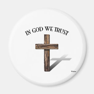 In God We Trust with rugged cross Magnet
