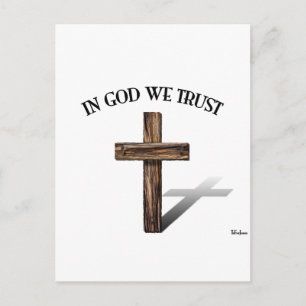 In God We Trust with rugged cross Postcard