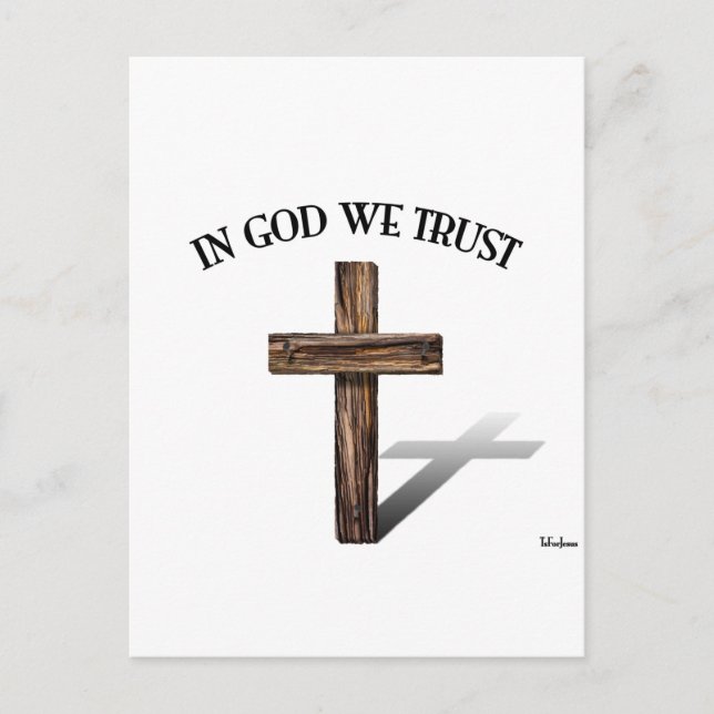 In God We Trust with rugged cross Postcard (Front)