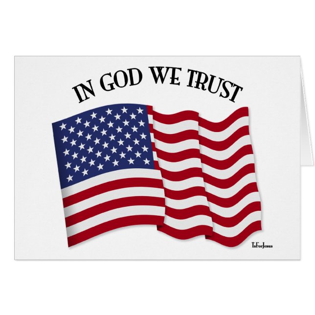 In God We Trust with US flag (Front Horizontal)