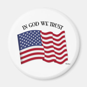 In God We Trust with US flag Magnet