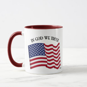 In God We Trust with US flag Mug