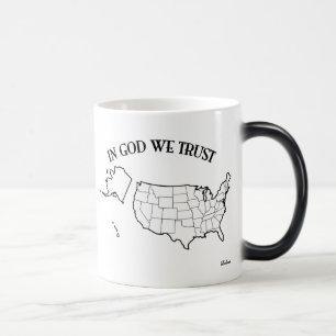 In God We Trust with US outline Magic Mug
