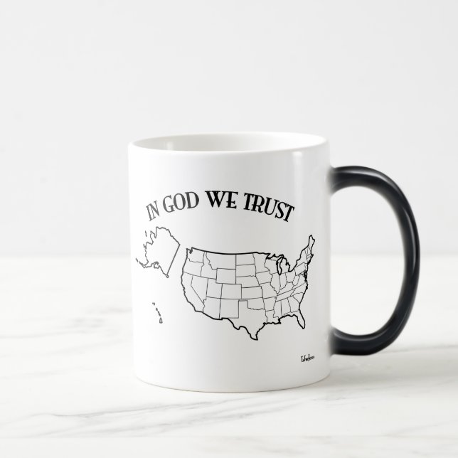 In God We Trust with US outline Magic Mug (Right)