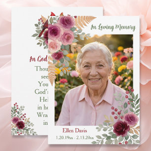 In God's Loving Care Photo & Poem Cardinal Card