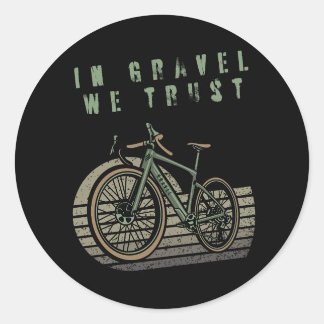In Gravel We Trust - gravier vélos autocollant (Devant)