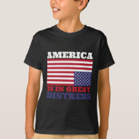 In Great Distress Upside Down American Flag United