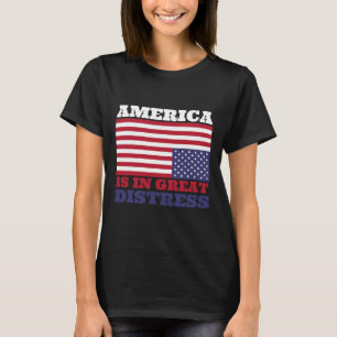 In Great Distress Upside Down American Flag United T-Shirt