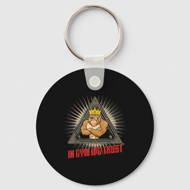 In Gym We Trust Funny Gym Tee Beak Bros Fitness De Keychain (Front)