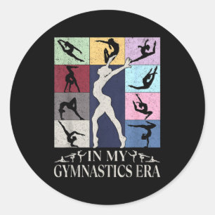In gymnast era groovy gymnastics funny birthday mo classic round sticker