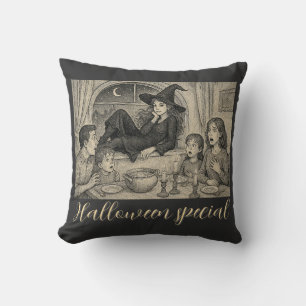 In Halloween welcome the witches! Throw Pillow