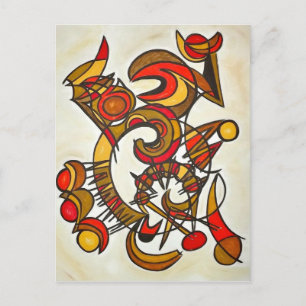 In Harmony And Out Of Tune - Abstract Art Postcard