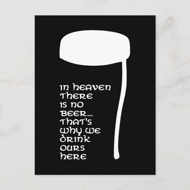 In Heaven there is no beer Postcard (Front)