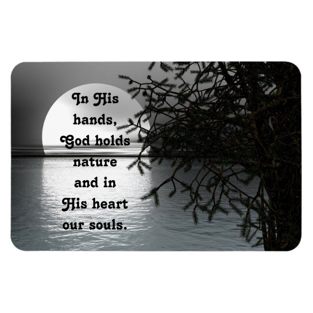 In His Hands Reflecting Moon Magnet (Horizontal)