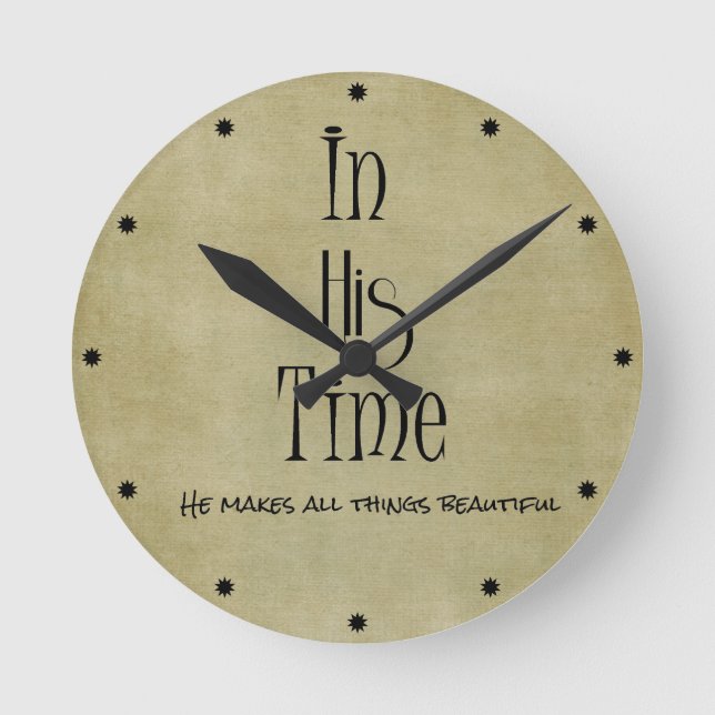 In His time Bible Verse Round Clock (Front)