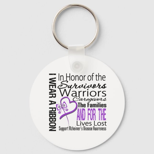 In Honor Tribute Collage Alzheimer's Disease Keychain (Front)