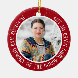 In Honour and Memory of Donor Transplant Christmas Ceramic Ornament