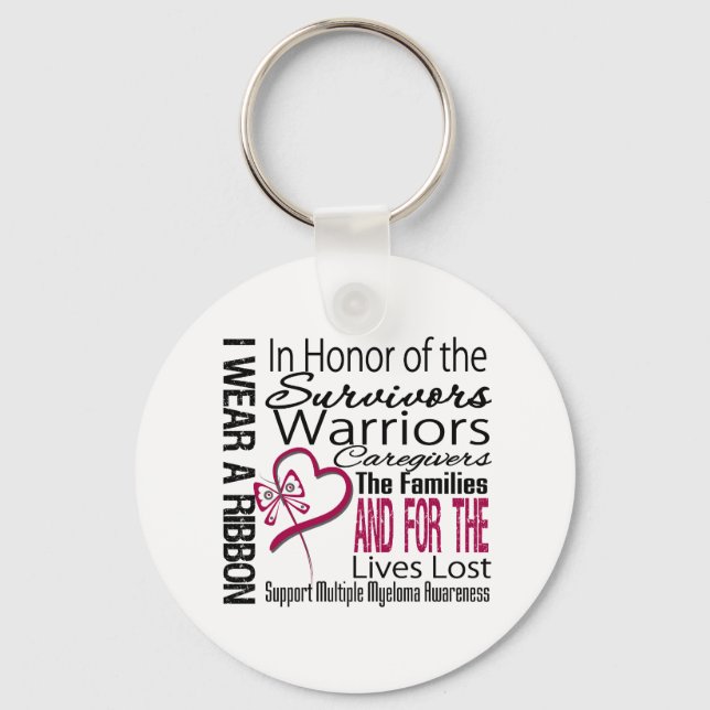 In Honour Collage Tribute Multiple Myeloma Keychain (Front)