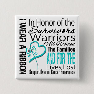 In Honour Collage Tribute Ovarian Cancer 2 Inch Square Button