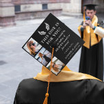 'In Honour Of' 3 Photo Tribute Graduate Graduation Cap Topper<br><div class="desc">Honour a beloved friend or family member on graduation day with a custom 3 photo memorial graduation cap topper. This unique memorial keepsake graduation cap is the perfect gift for yourself, family or friends to pay tribute to your loved one. We hope your memorial graduation cap topper will bring you...</div>