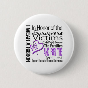 In Honour Tribute Collage Domestic Violence 2 Inch Round Button
