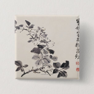 In Imitation of Xu Weiï¿½s Flowers No.5 2 Inch Square Button