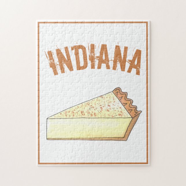 IN Indiana Hoosier Sugar Cream Pie Slice Dessert Jigsaw Puzzle (Vertical)