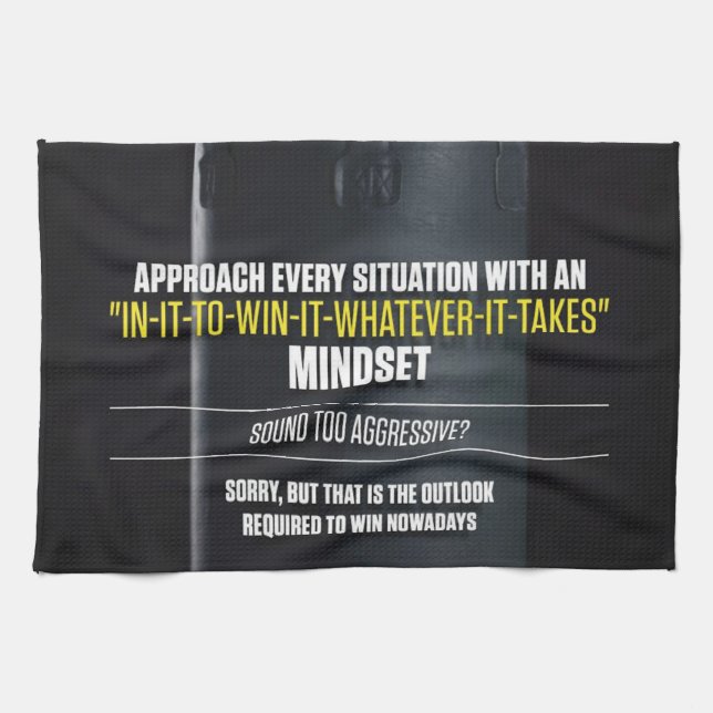 In It To Win It Mindset - Workout Motivational Kitchen Towel (Horizontal)
