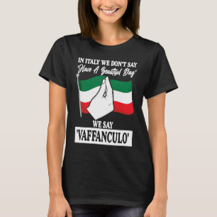 in Italy we don't say have a beautiful day Italy V T-Shirt
