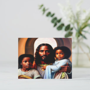 In Jesus Loving Arms Christian Art Postcard