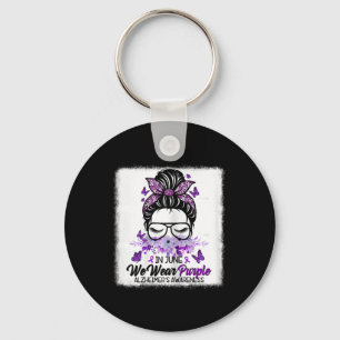In June We Wear Purple Heimerheimers Awareness Mes Keychain