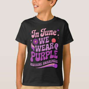 In June We Wear Purple Proud Migraine Headache Fig T-Shirt