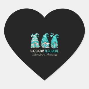 In June We Wear teal blue Scleroderma Awarenesss G Heart Sticker